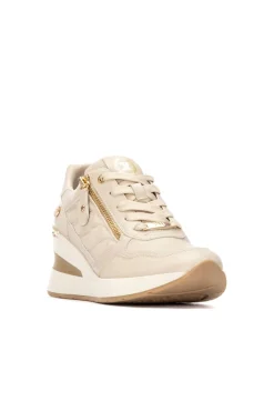 XTI Saltos|Sneakers-sapatilha de mulher antiderrapante Tostado