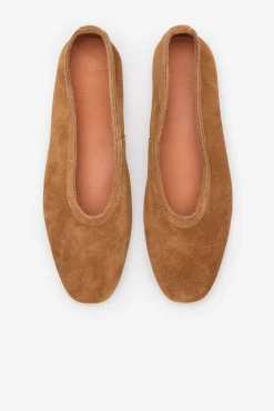 Cortefiel Sabrinas|Calçado De Couro-Sapatilha de pele bailarina Castanho