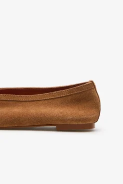 Cortefiel Sabrinas|Calçado De Couro-Sapatilha de pele bailarina Castanho