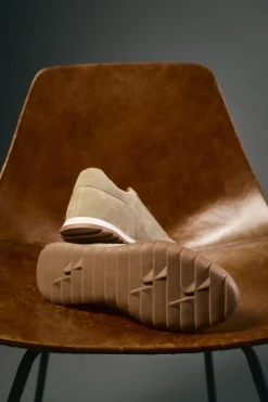 OOTO Sneakers-Sapatilha de pele croute Castanho