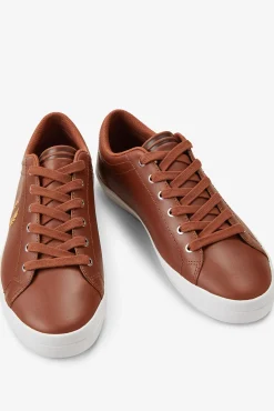 Fred Perry Sneakers-Sapatilhas Baseline pele Castanho