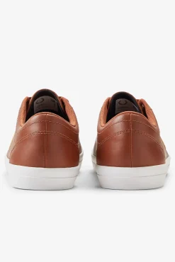 Fred Perry Sneakers-Sapatilhas Baseline pele Castanho