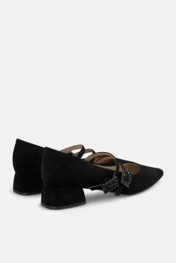 Alma en Pena Saltos|Calçado De Couro-Sapato de tira dupla Preto