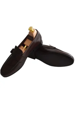 Cloking Sapato Social-Sapato mocassin com fivela Castanho