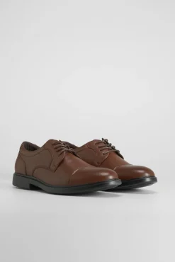 Comfeet Sapato Social-Sapato social Blucher da Castanho