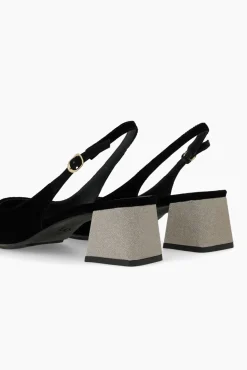 Lodi Saltos|Calçado De Couro-Sapatos de veludo Preto