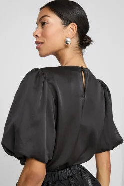Vila Blusas-Satin sleeve blouse Preto