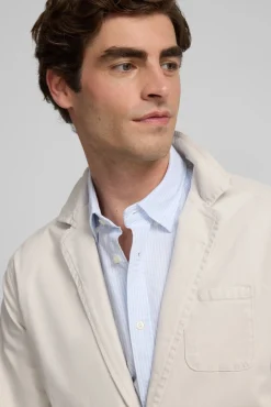 Silbon Blazers|Blazers-Semi-blazer casual Tostado