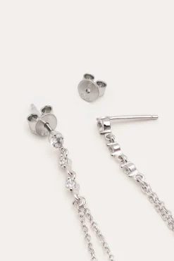 Singularu Joalharia E Bijuteria-Shooting Star Earrings Silver cinzento