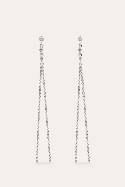 Singularu Joalharia E Bijuteria-Shooting Star Earrings Silver cinzento