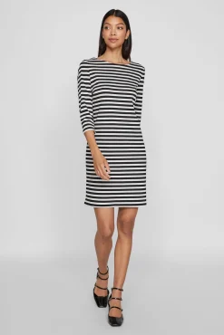 Vila Vestidos-Short striped dress Preto