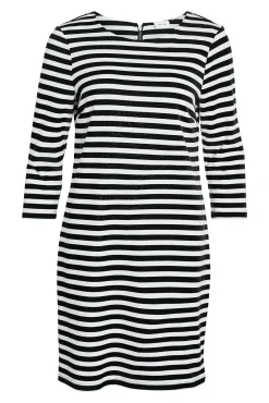 Vila Vestidos-Short striped dress Preto