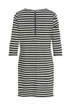 Vila Vestidos-Short striped dress Preto