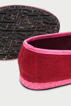 Flabelus Sabrinas-Slipper de lino Vermelho