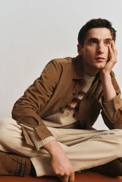 Cortefiel Camisas-Sobrecamisa bombazina Castanho