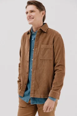 Cortefiel Camisas-Sobrecamisa bombazina Castanho