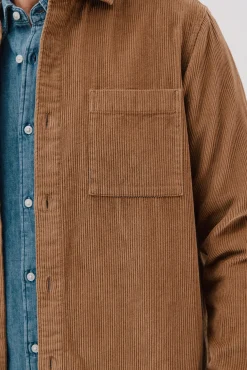 Cortefiel Camisas-Sobrecamisa bombazina Castanho