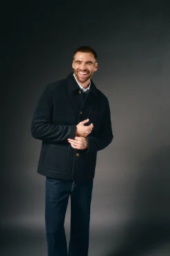 OOTO Casacos-Sobrecamisa bouclé gola camiseira Azul