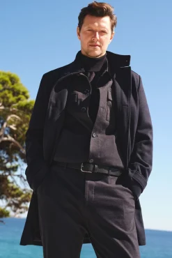 Cortefiel Camisas|Casacos-Sobrecamisa de algodão micro-xadrez Azul