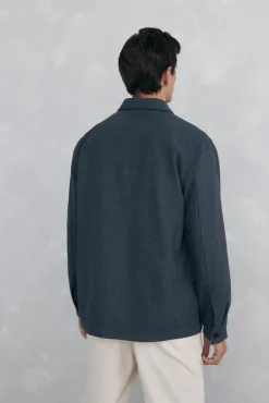 Pedro del Hierro Camisas-Sobrecamisa de lã lisa Cizento