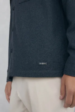 Pedro del Hierro Camisas-Sobrecamisa de lã lisa Cizento