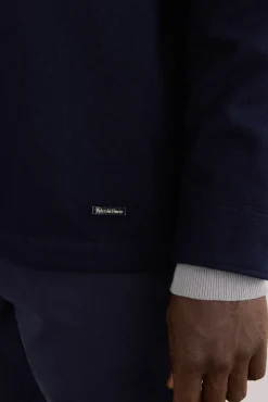 Pedro del Hierro Camisas-Sobrecamisa de lã lisa Azul