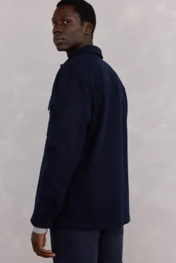 Pedro del Hierro Camisas-Sobrecamisa de lã lisa Azul