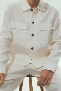 Selected Camisas-Sobrecamisa de linho Branco