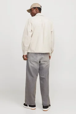 Jack & Jones Camisas-Sobrecamisa de sarja corte amplo cinzento