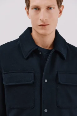 Cortefiel Camisas-Sobrecamisa lã Azul