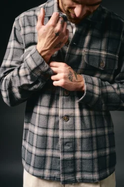 OOTO Camisas-Sobrecamisa xadrez Cinzento