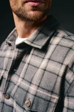 OOTO Camisas-Sobrecamisa xadrez Cinzento