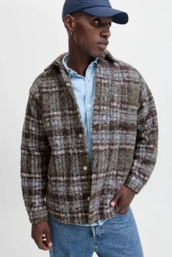 Jack & Jones Camisas-Sobrecamisa xadrez cru