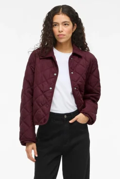 Vila Sobretudos|Casacos-Sobretudo acolchoado acolchoado com gola de veludo cotelê Roxo