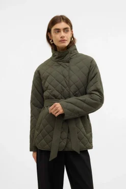 Vero Moda Sobretudos|Casacos-Sobretudo acolchoado de gola alta Verde