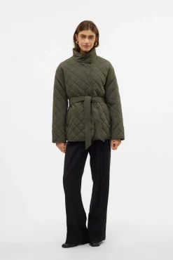 Vero Moda Sobretudos|Casacos-Sobretudo acolchoado de gola alta Verde