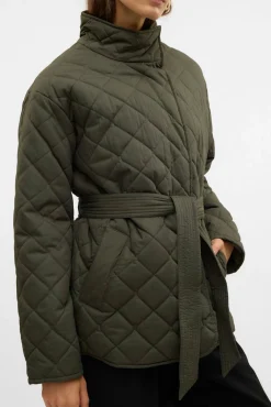 Vero Moda Sobretudos|Casacos-Sobretudo acolchoado de gola alta Verde