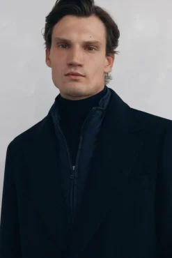 Pedro del Hierro Sobretudos-Sobretudo espiga com vistas removíveis Azul