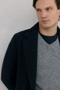 Pedro del Hierro Sobretudos-Sobretudo espiga com vistas removíveis Azul