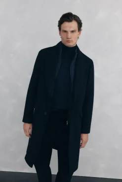 Pedro del Hierro Sobretudos-Sobretudo espiga com vistas removíveis Azul