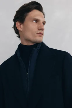 Pedro del Hierro Sobretudos-Sobretudo espiga com vistas removíveis Azul