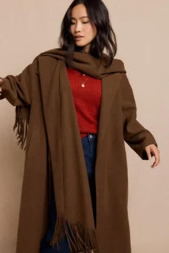 Slowlove Casacos-Sobretudo cachecol Verde