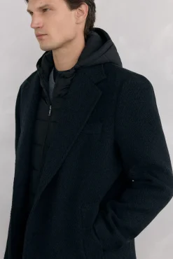 Pedro del Hierro Sobretudos-Sobretudo cinza espiga com vistas removíveis Cizento