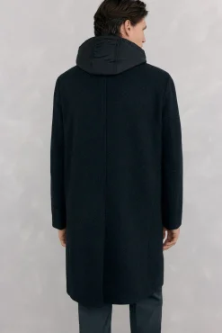 Pedro del Hierro Sobretudos-Sobretudo cinza espiga com vistas removíveis Cizento