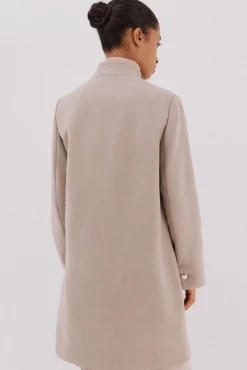 Cortefiel Casacos-Sobretudo com botões dourados Tostado