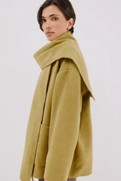 Cortefiel Casacos-Sobretudo com cachecol removível Amarelo