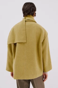 Cortefiel Casacos-Sobretudo com cachecol removível Amarelo