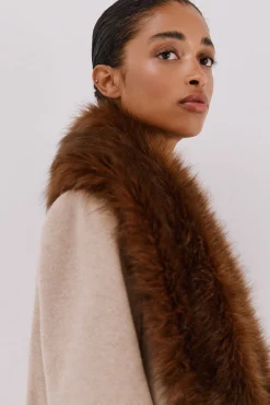 Cortefiel Casacos-Sobretudo com detalhe efeito pelo Tostado