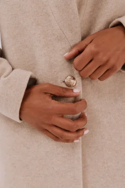 Cortefiel Casacos-Sobretudo com detalhe efeito pelo Tostado