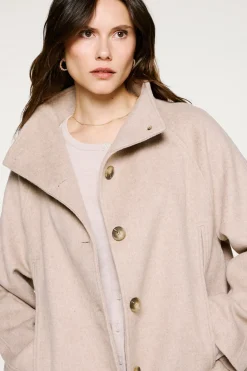 Selected Sobretudos|Casacos-Sobretudo com gola chaminé. Tostado